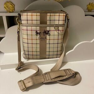 COACH Heritage Tattersall Multicolor Plaid Crossbody no flaws
